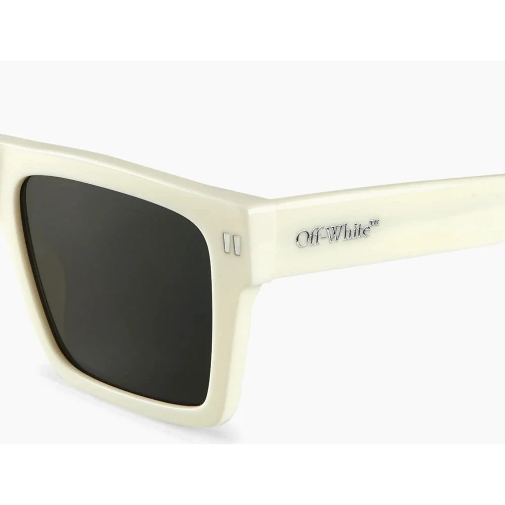 OFF WHITE Sunglasses Men Square Acetate Cream Frame Dark‎ Lens